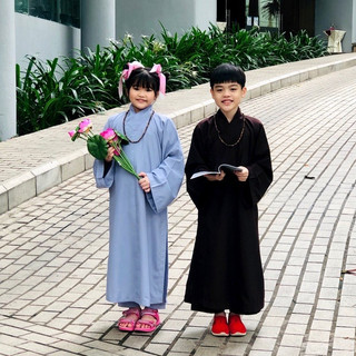 Áo tràng phật tử Thiên Di cho bé (có quần) chất kate bền màu không nhăn cho cả bé trai và bé gái D32