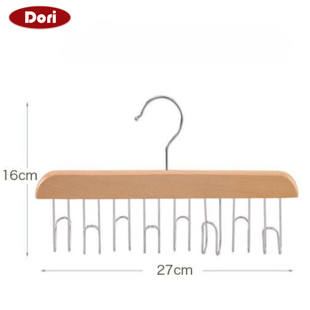 Móc gỗ treo đồ lót, khăn, thắt lưng, cà vạt, áo hai dây, phụ kiện đa năng tiện dụng