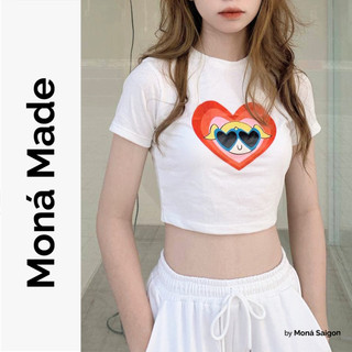 Áo croptop thun moná - heart