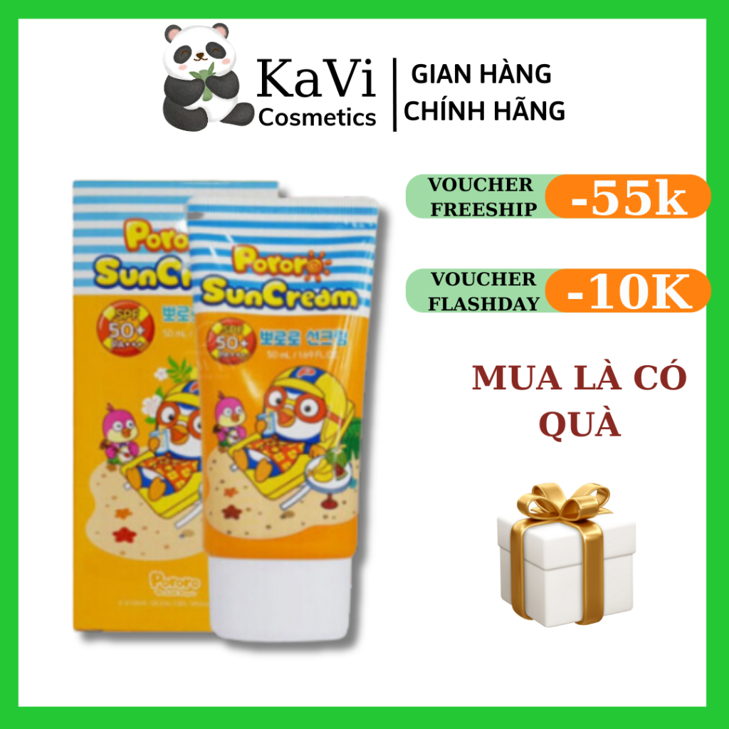 Kem chống nắng Pororo của Hàn Quốc dành cho trẻ sơ sinh và em bé đến 15 tuổi.