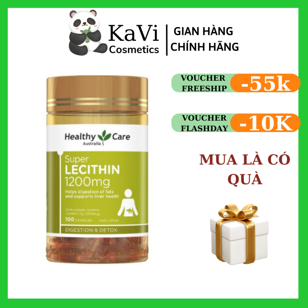 Mầm Đậu Nành Healthy Care Super Lecithin 1200mg  Giúp Điều Hòa Nội Tiết, Hàng Chính Hãng Úc