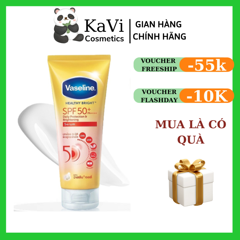 Dưỡng thể chống nắng Vaseline 50X Healthy Bright SPF50+ PA++++ 300ml Thái Lan - Kavi Cosmetics