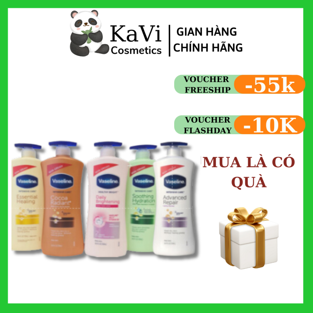 Sữa dưỡng thể dưỡng ẩm trắng da toàn thân Vaseline Body Lotion bản Mỹ 725ml - Kavi Cosmetics