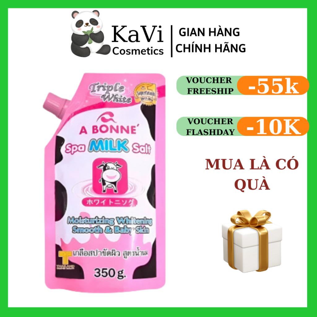 Muối Tắm Sữa Bò Tẩy Tế Bào Chết , Làm Sáng Da, Dưỡng Da Mịn Màng A Bonne Spa Salt Thái Lan 350g