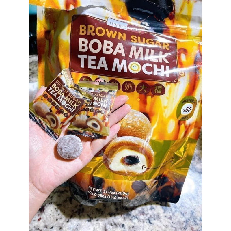 Bánh Mochi Vị Trà Sữa Boba Milk Tea Bịch 900gr