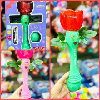 Đồ chơi cây thổi bong bóng hình hoa hồng chơi trung thu cho bé