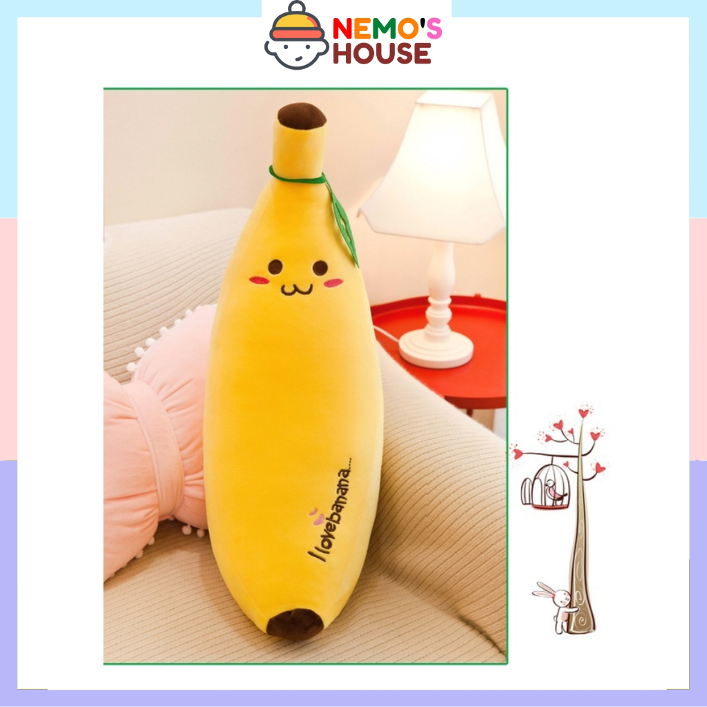 Gấu bông gối ôm trái chuối, gối ôm cho bé, thú nhồi bông mini cute giá rẻ cho bé, nhiều size và kiểu dáng dễ thương