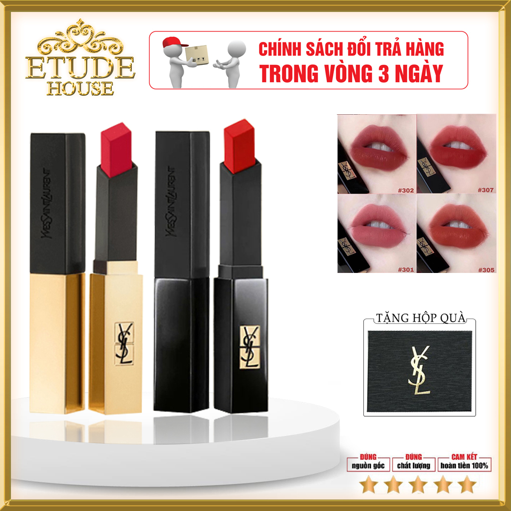 Son YSL The Slim Rouge Pur Couture, son ysl chính hãng đầy đủ túi hộp hãng cho mọi người( Vỏ vàng, đen, hồng )