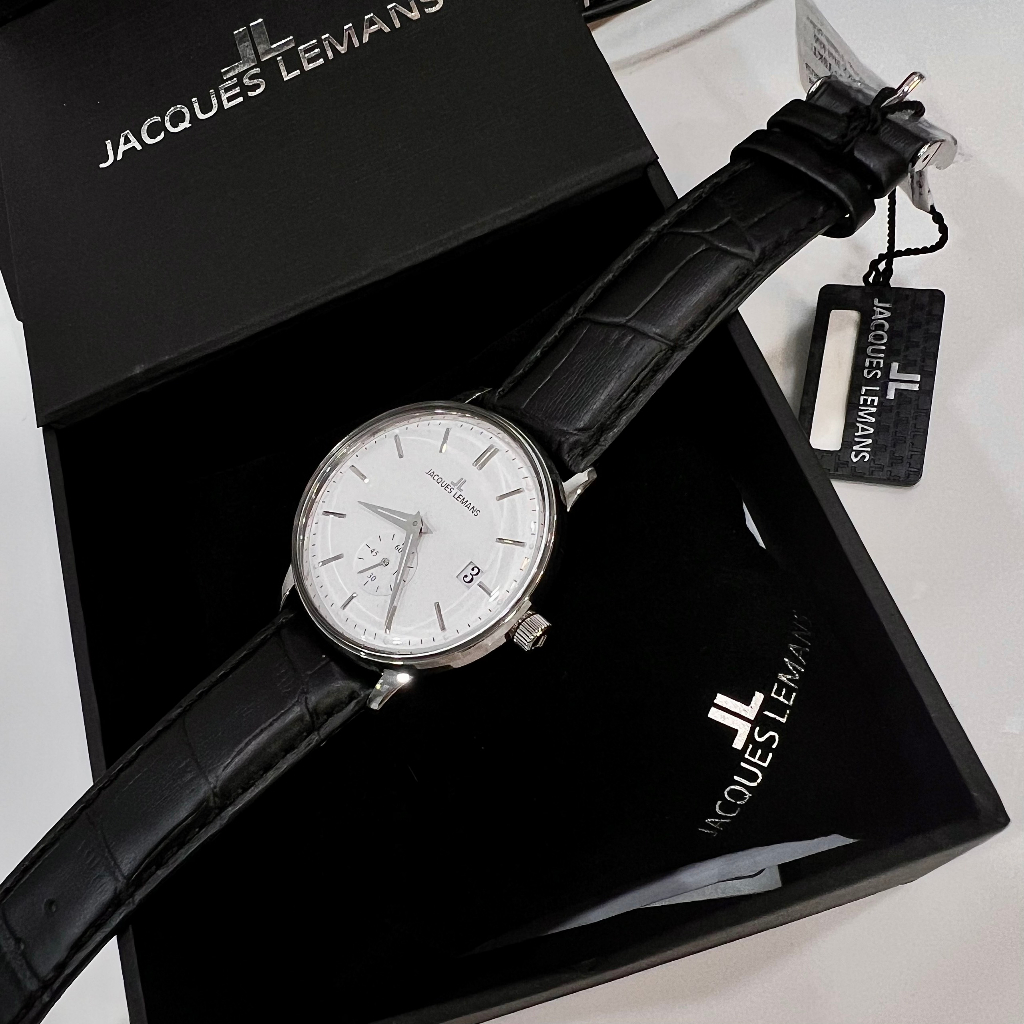 Đồng hồ nam Jacques Lemans JL-N-215A dây da viền silver