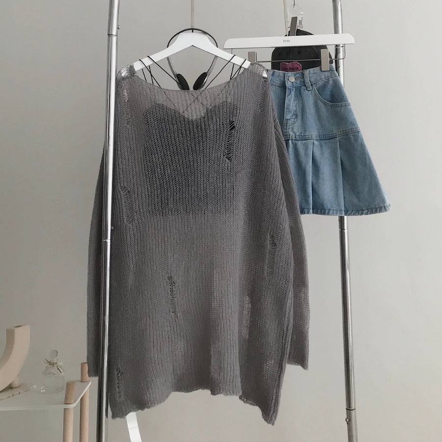 Áo len tay dài nữ chất vải len mịn dệt thưa BBIO 10571 - Jemcloset