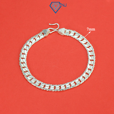Lắc bạc cho bé trai mắt xích kép trơn cá tính LTT0122 - Trang Sức TNJ