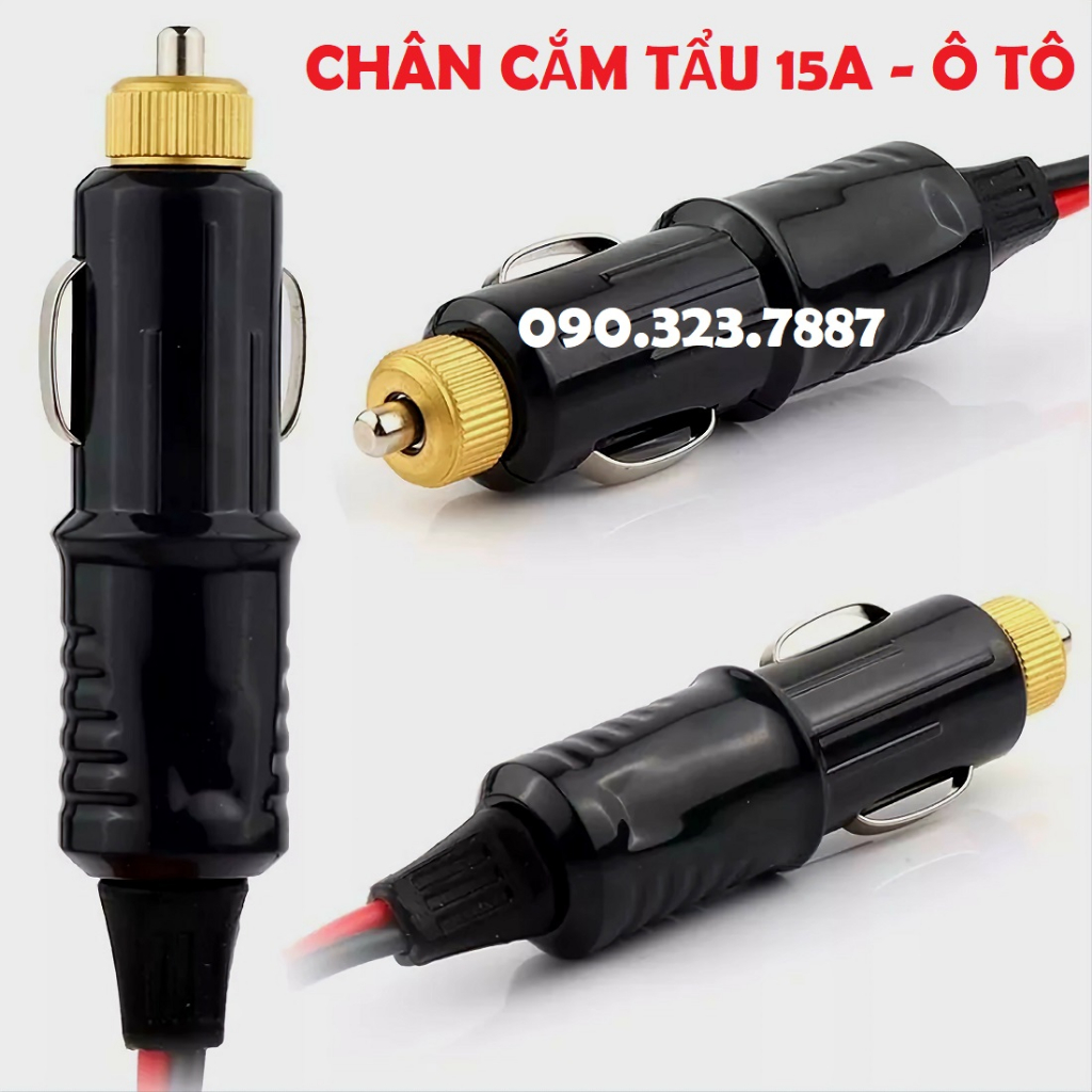 Chân Tẩu Sạc 12v / 24v 180w  chống cháy hàn sẵn dây điện 0.5M. 2M và 3M