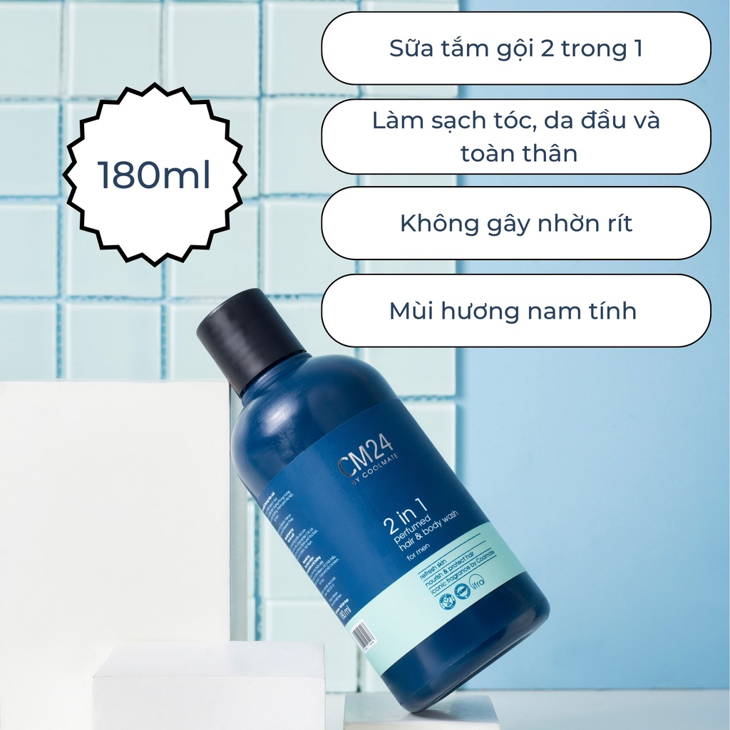 Dầu gội sữa tắm 2in1 hương nước hoa 180ml CM24