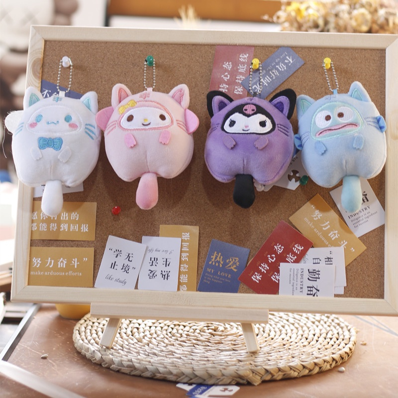 Móc Khóa Gấu Bông Cinnamoroll Hình Chú Chó Sanrio Kuromi Melody Đáng Yêu