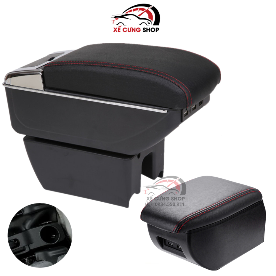 Hộp Tỳ Tay, Bệ Tỳ Tay Xe Suzuki Ertiga, XL7 Màu Đen Có Cổng USB lắp đặt dễ dàng