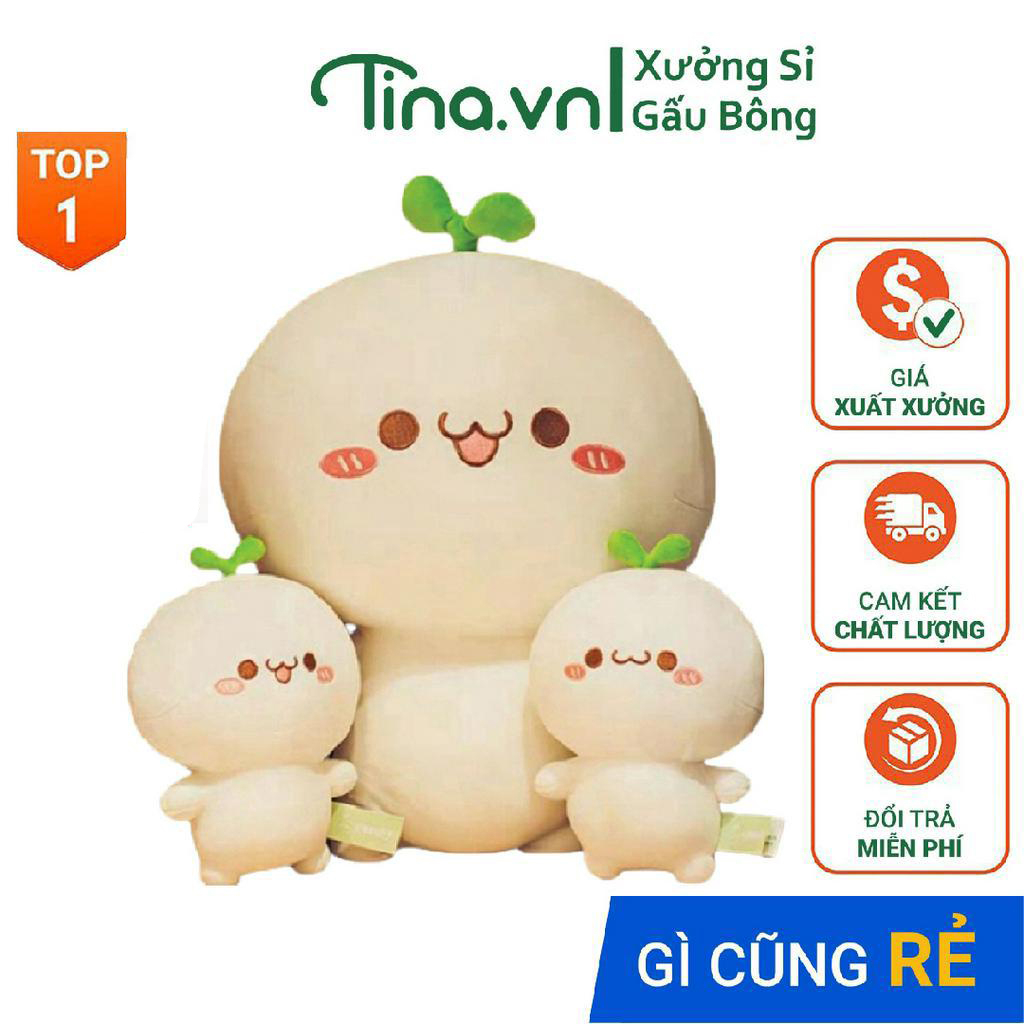 Gấu Bông Rau Mầm Thú Bông Cho Bé  Siêu Mềm Mịn Siêu Cute, Mầm Cây Dễ Thương Chất Nhung Co Dãn 4 Chiều Size 35cm Tina.vn