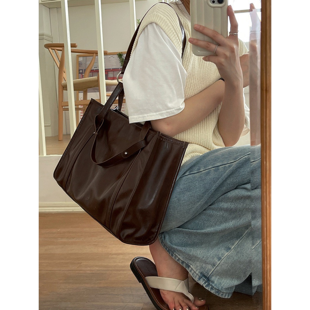 Túi tote túi đeo vai nữ da bóng đi làm đi học