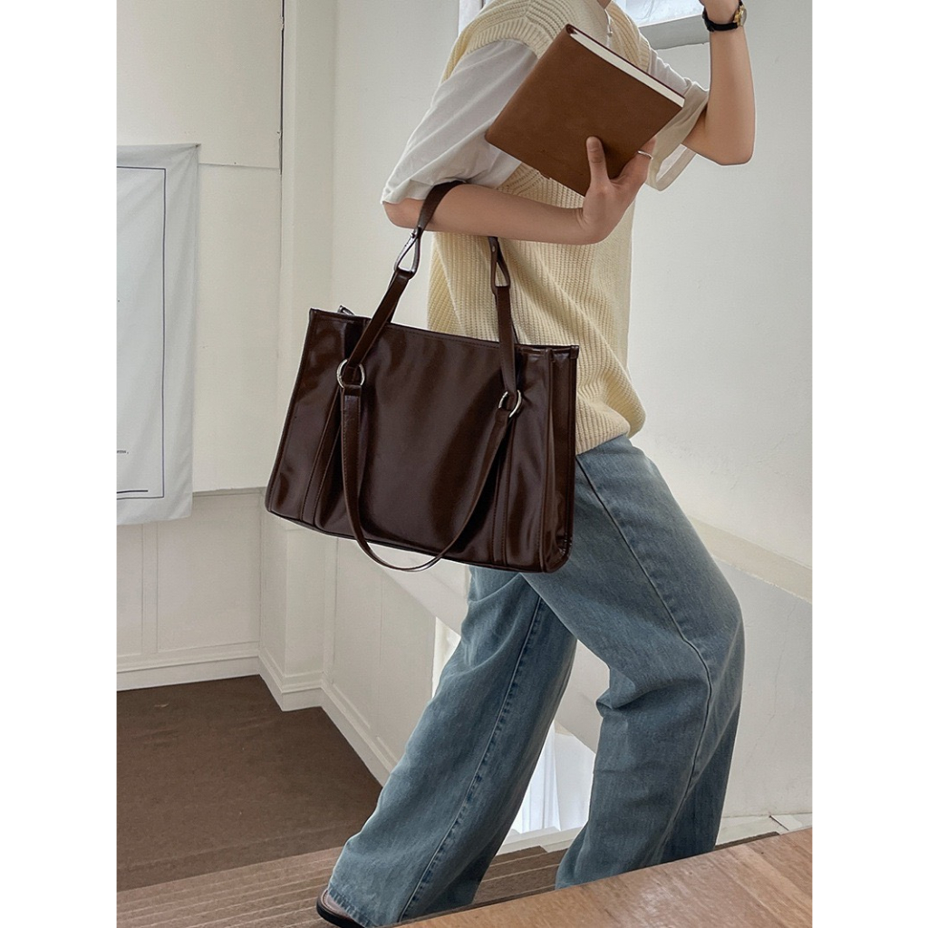 Túi tote túi đeo vai nữ da bóng đi làm đi học