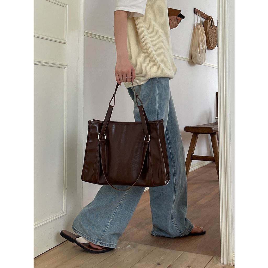 Túi tote túi đeo vai nữ da bóng đi làm đi học