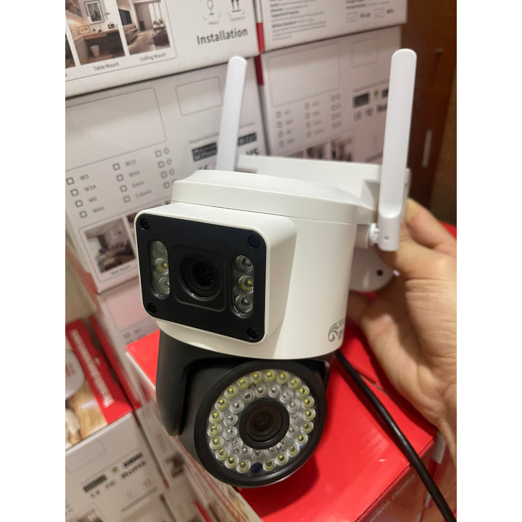 Camera Wifi Yoosee  2 Mắt, 2 Màn Hình Theo Dõi, Camera Ngoài Trời  4.0 Mpx