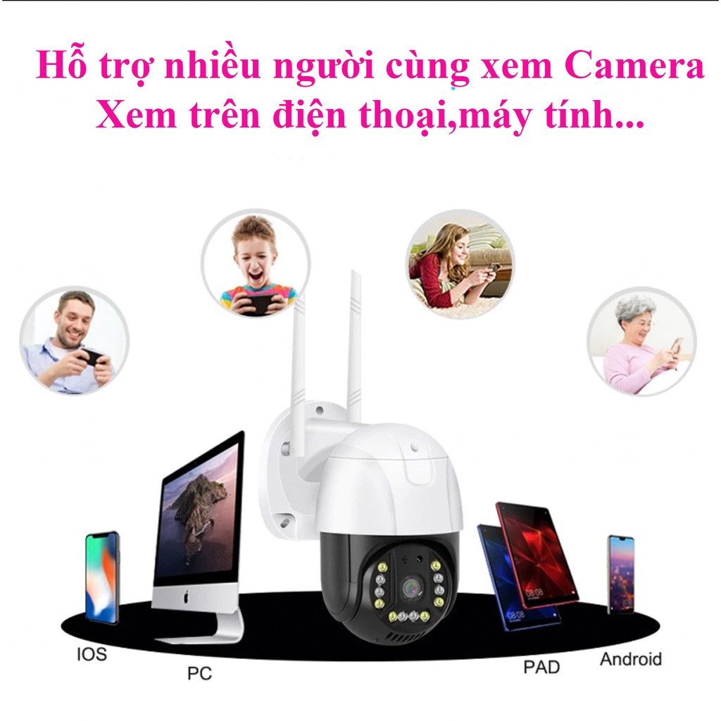 Camera Wifi Ngoài Trời Chống Nước  V380 PRO 5.0 MPX, Độ Phân Giải 4K, Cảm Biến Chuyển Động, Đàm Thoại 2 Chiều