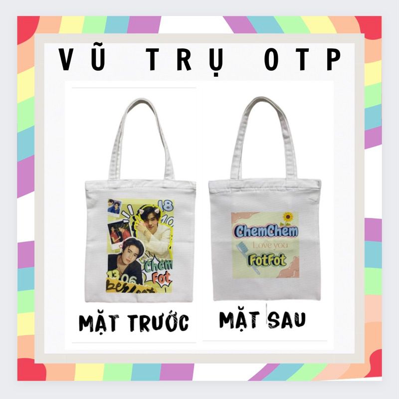Túi vải tote Canvas in 2 mặt hình OTP duễ thương