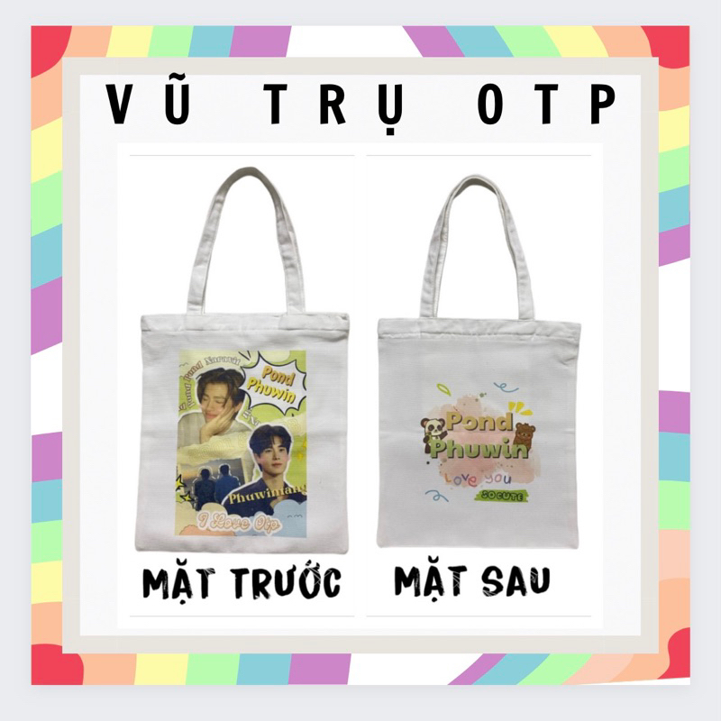 Túi vải tote Canvas in 2 mặt hình OTP duễ thương
