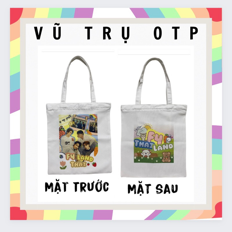 Túi vải tote Canvas in 2 mặt hình OTP duễ thương