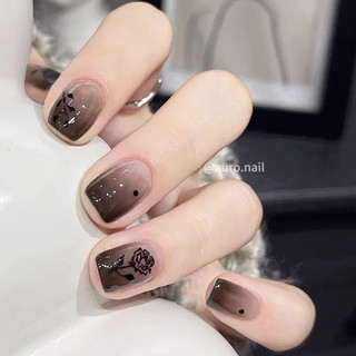 Set 24 móng tay giả hoạ tiết loang màu độc đáo tặng dũa