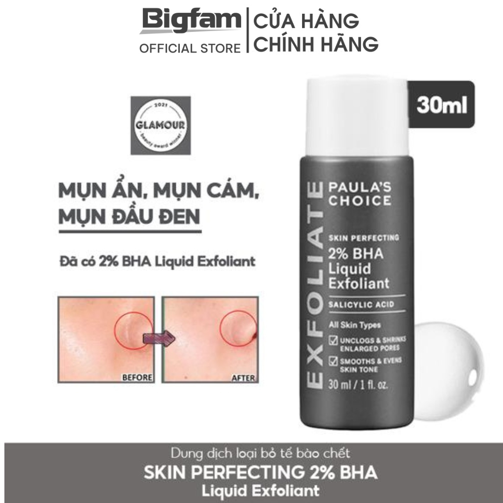 Tẩy tế bào chết Paula's Choice Skin Perfecting 2% BHA Exfoliant 30ml (huong98) | BigBuy360 - bigbuy360.vn