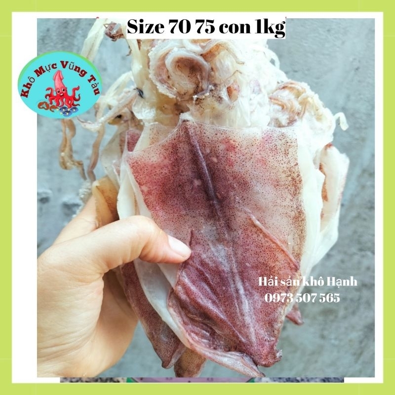 Mực Khô Vũng Tàu size 70-75 con 1kg ,mực mới,ghe về liên tục. Mực khô siêu ngọt thịt,thơm.