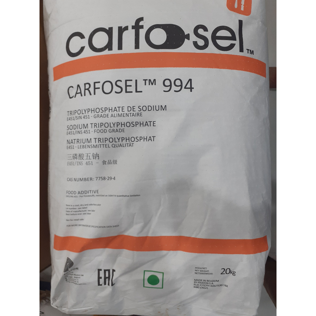 Phụ gia thực phẩm STPP _ CARFOSEL _ Bỉ , Bao 22.68 kg