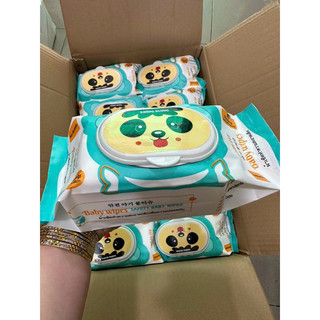 Combo 10 gói - khăn ướt không mùi baby wipes mẫu nắp gấu gói lớn 325gr
