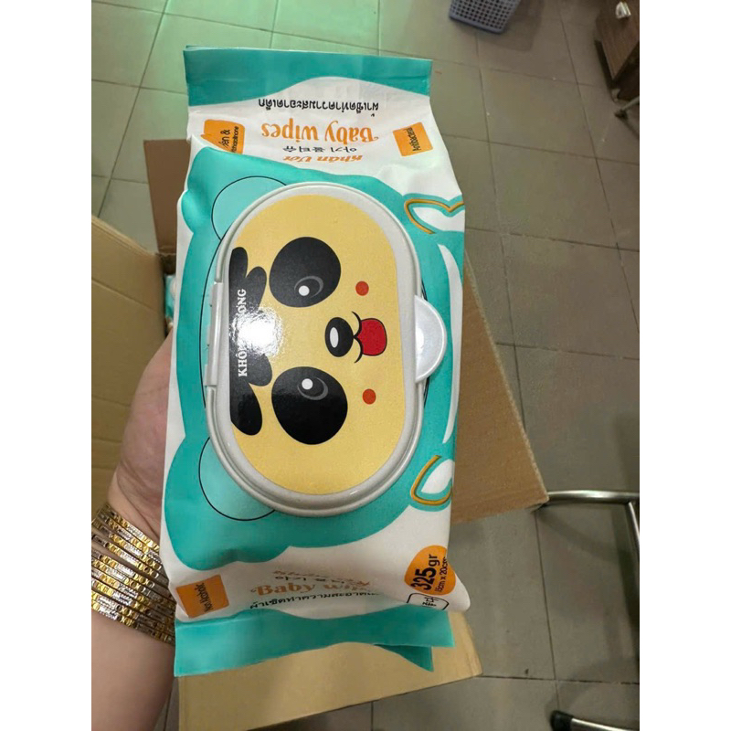 COMBO 10 GÓI - Khăn ướt KHÔNG MÙI Baby Wipes mẫu nắp Gấu gói lớn 325gr