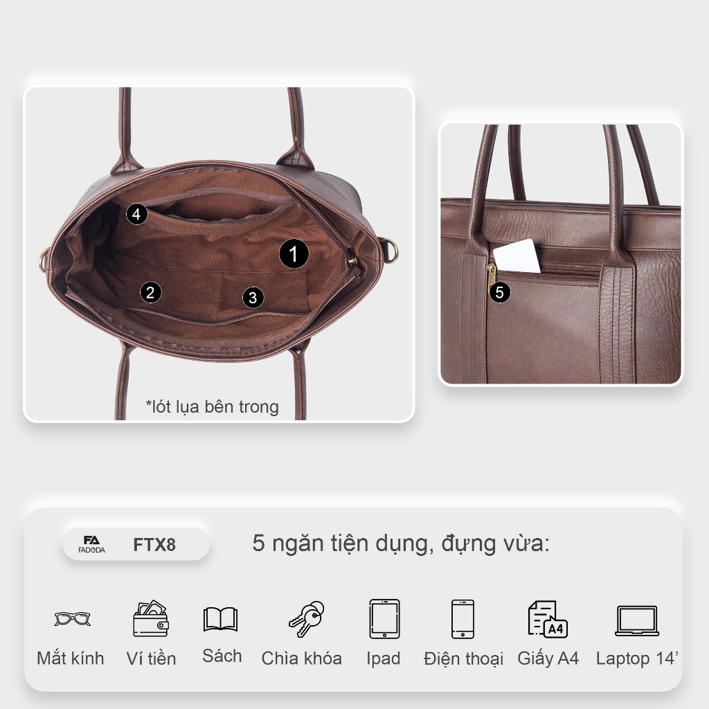 Túi xách nữ công sở cao cấp FA DO DA FTX8