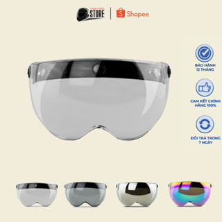 Kính Lửng Gắn Non Bao Hiem Nửa Đầu 1/2 Và 3/4 Đầu Có 3 Nút Ở Đỉnh Mũ