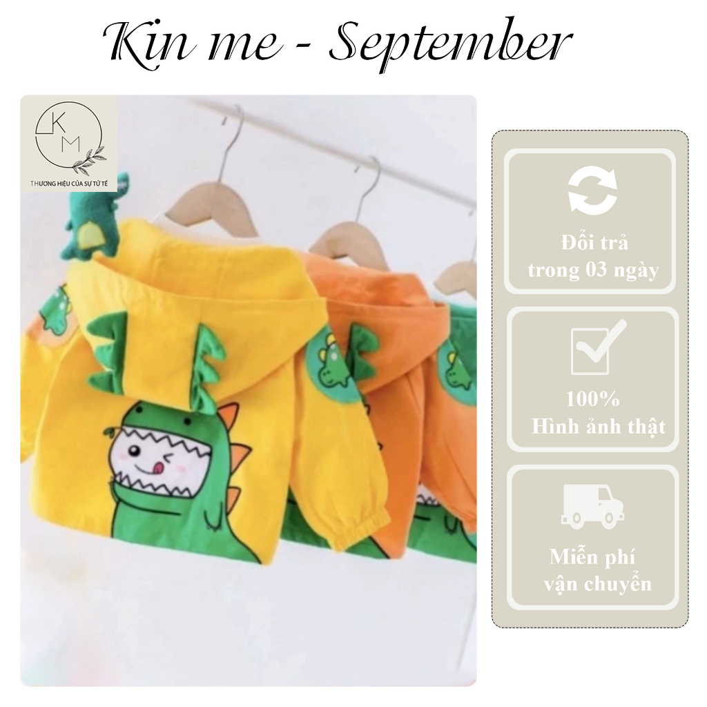 Áo Gió 2 Lớp Cho Bé In Hình Khủng Long Áo gió chống nước Tránh gió tránh bụi ngăn tia UV hiệu quả SIÊU HOT 2022 SIÊU HOT