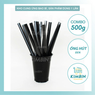 Ống hút đen, ống hút sinh tố, cà phê, ống hút trân châu,phi 6, phi 8, phi12 có màng bọc opp - kimbin
