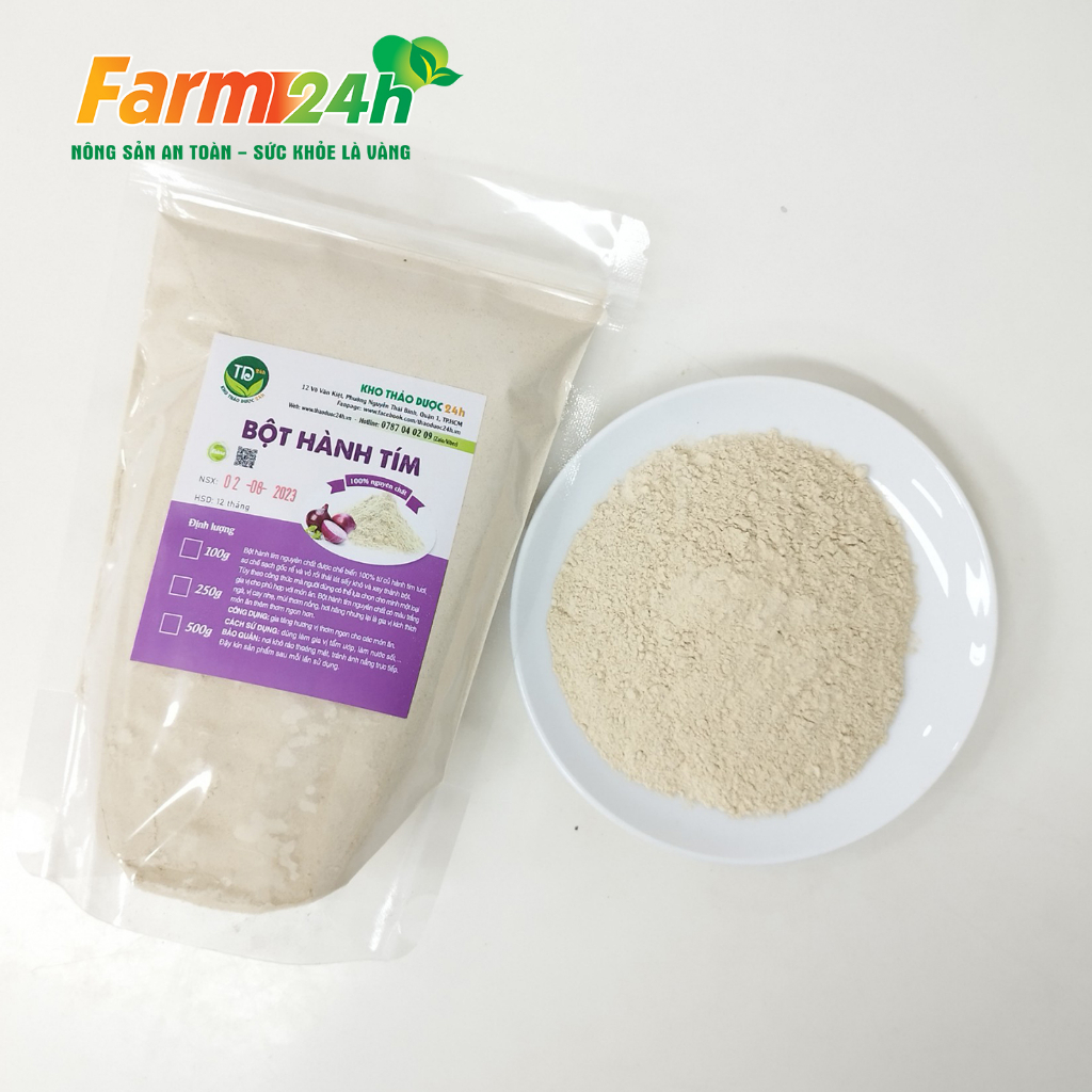 Bột hành tím nguyên chất 100 % từ thiên nhiên, gia vị nấu ăn thơm ngon, tiện lợi, dễ bảo quản | Farm24h