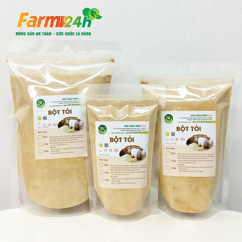 Bột tỏi nguyên chất 100% thiên nhiên, gia vị cho các món ăn thêm thơm ngon, dễ bảo quản, dễ sử dụng | Farm24h