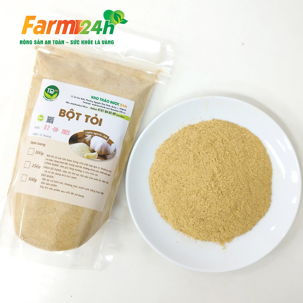 Bột tỏi nguyên chất 100% thiên nhiên, gia vị cho các món ăn thêm thơm ngon, dễ bảo quản, dễ sử dụng | Farm24h