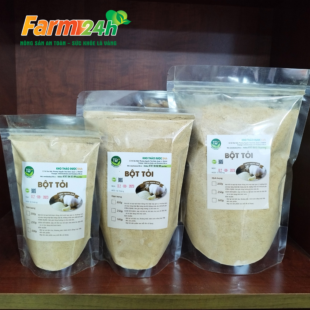 Bột tỏi nguyên chất 100% thiên nhiên, gia vị cho các món ăn thêm thơm ngon, dễ bảo quản, dễ sử dụng | Farm24h