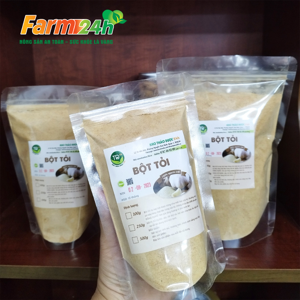 Bột tỏi nguyên chất 100% thiên nhiên, gia vị cho các món ăn thêm thơm ngon, dễ bảo quản, dễ sử dụng | Farm24h