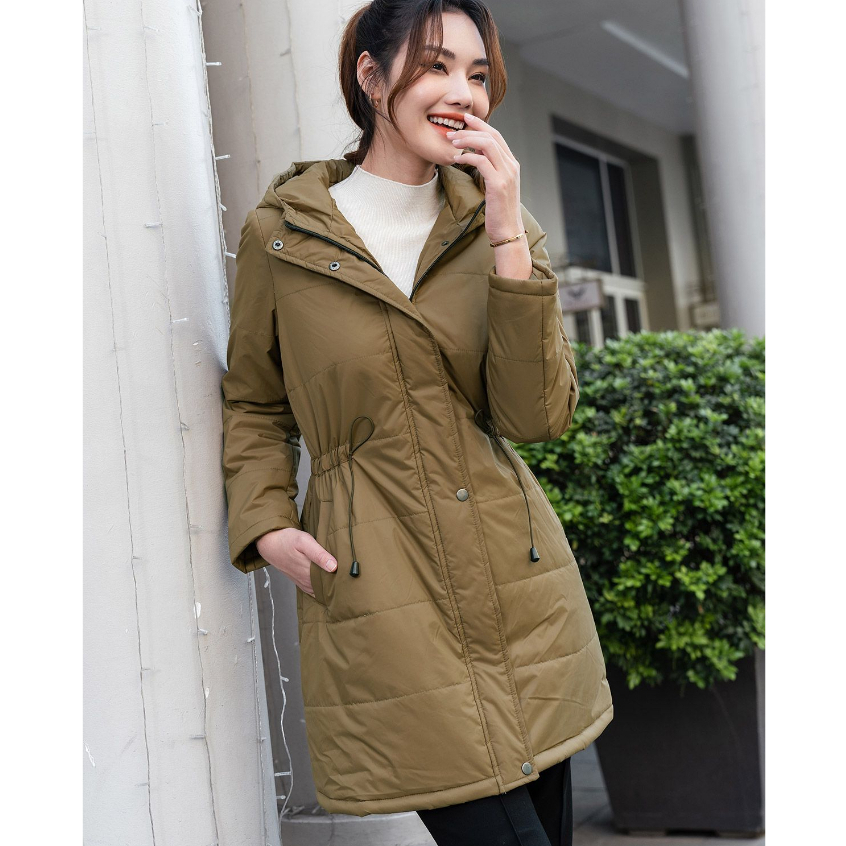 [Mã SGTTC40K giảm đến 40K đơn 50K] Áo Phao LAMER Parka Bo Eo Dáng Dài Chun Eo L65P22T028