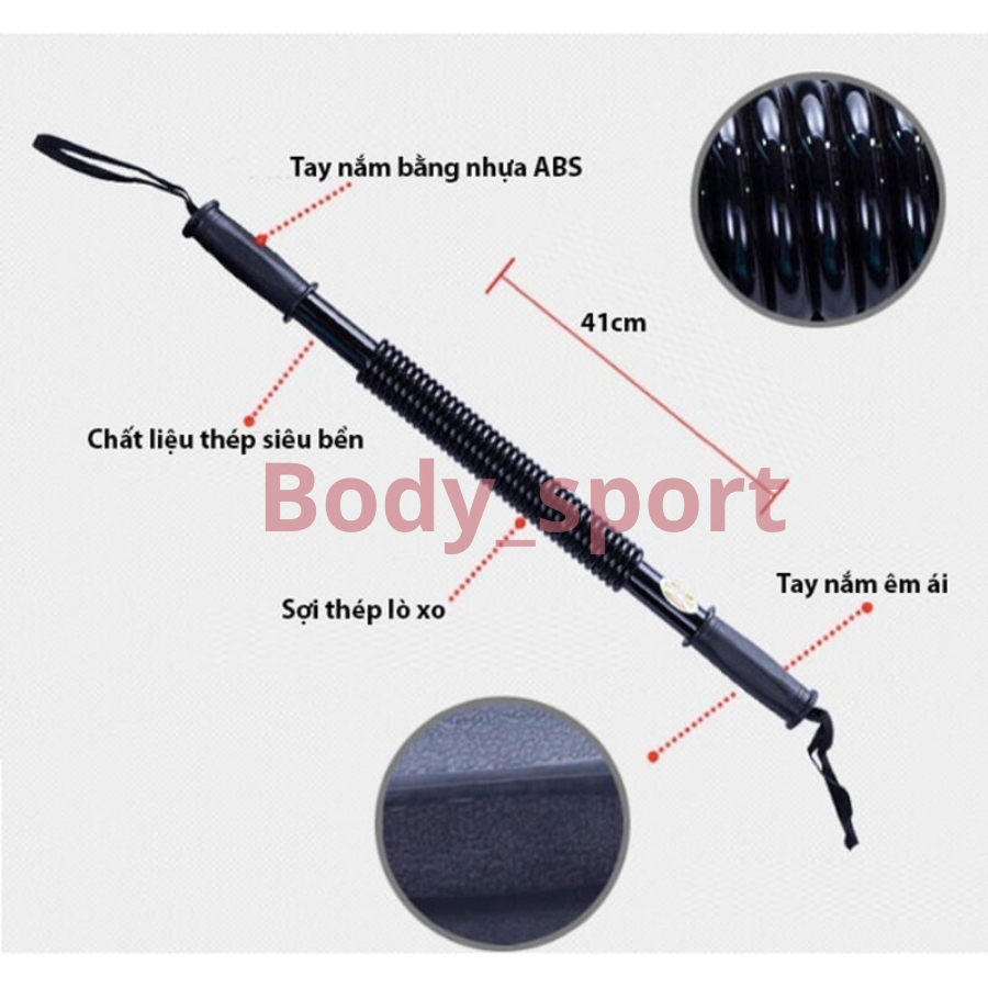 Gậy lò xo tập cơ tay Bodysport đồ tập cơ tay tại nhà dụng cụ tập gym tăng cơ ngực cơ tay 20kg 30kg 40kg 50kg 60kg