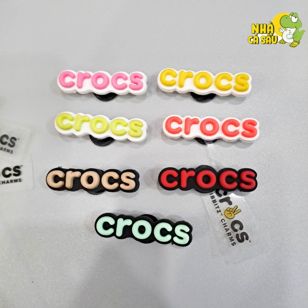 Jibbitz sticker gắn dép crocs chính hãng, jibitz charm chữ crocs sắc nét cao cấp dầy dặn gắn dép sục - Crocs House