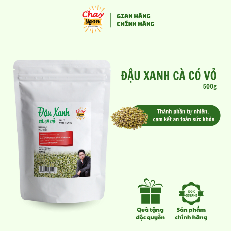 Đậu Xanh Cà Có Vỏ Chay Ngon Hùng Phát Gói 500g