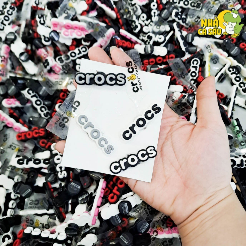 Jibbitz stickers charms crocs chữ cái, jibitz sticker chữ crocs gắn dép cross, dép sục chính hãng - Nhà Cá Sấu
