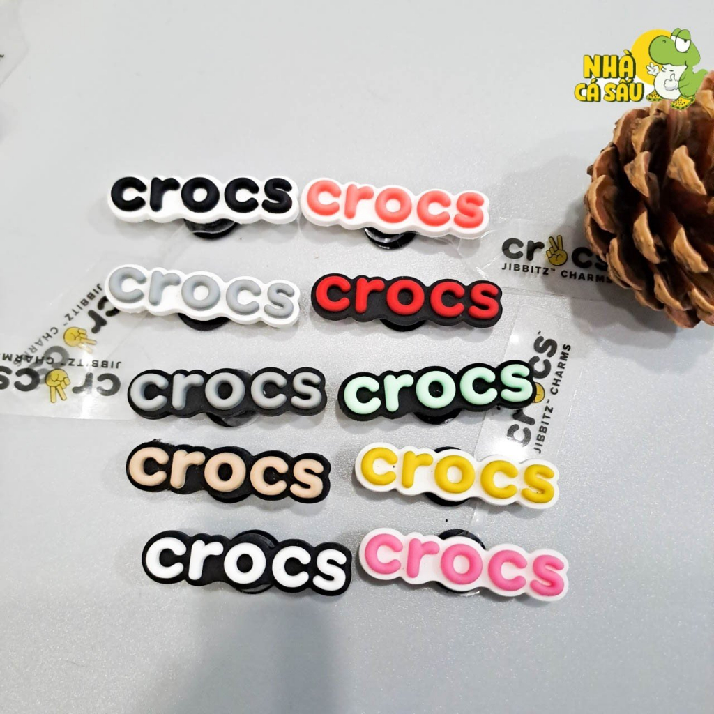 Jibbitz stickers charms crocs chữ cái, jibitz sticker chữ crocs gắn dép cross, dép sục chính hãng - Nhà Cá Sấu