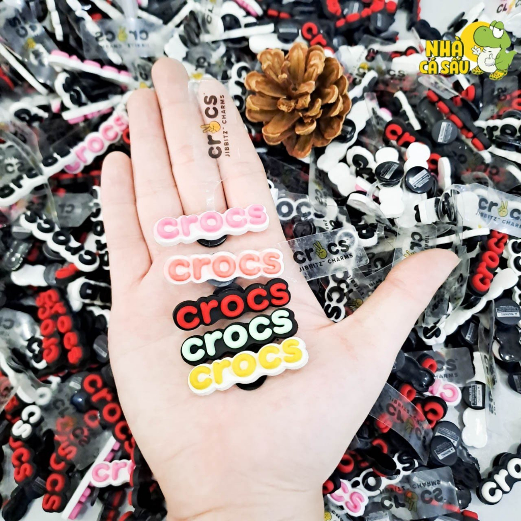 Jibbitz stickers charms crocs chữ cái, jibitz sticker chữ crocs gắn dép cross, dép sục chính hãng - Nhà Cá Sấu